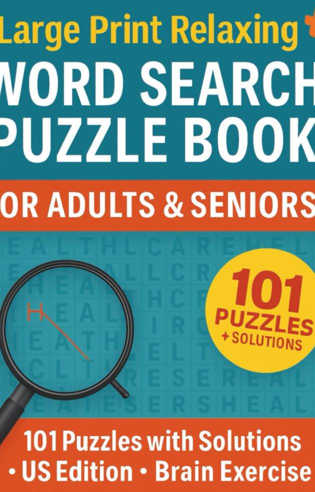 Large Print Relaxing Word Search Puzzle Book for Adults & Seniors
