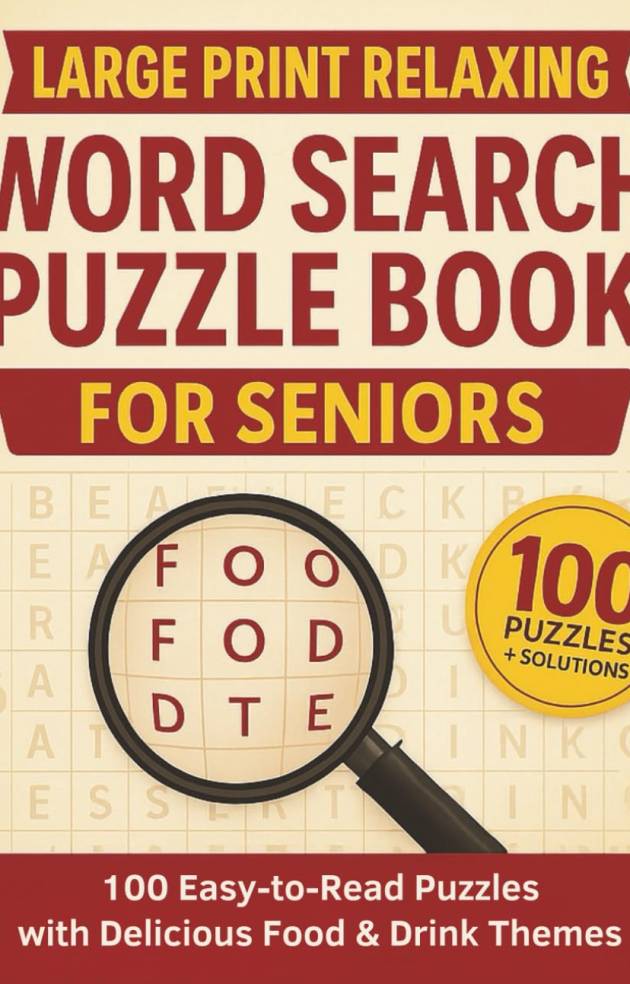 Large Print Relaxing Word Search Puzzle Book for Seniors: Food Edition